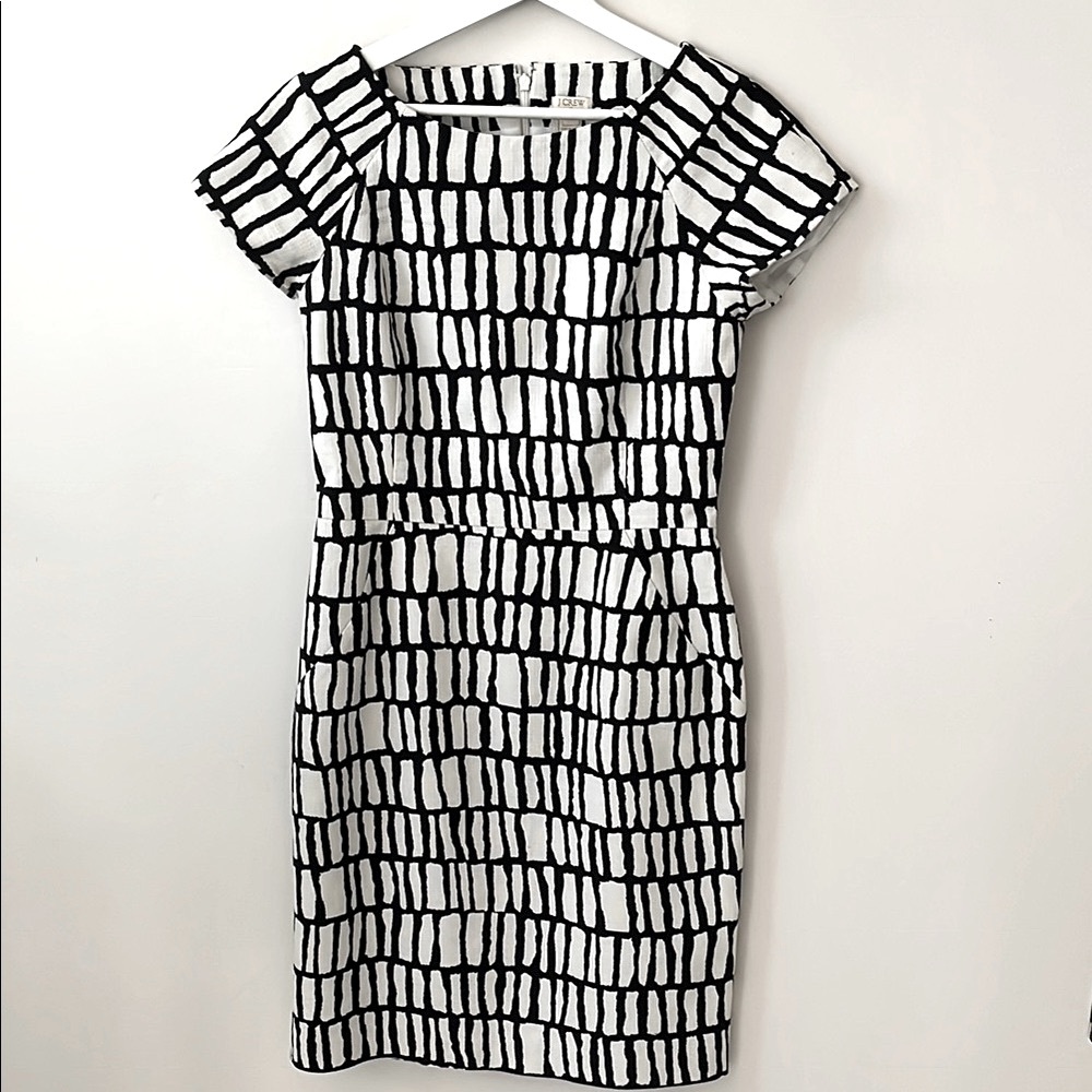J. Crew Black and White Patterned Women's Dress size S